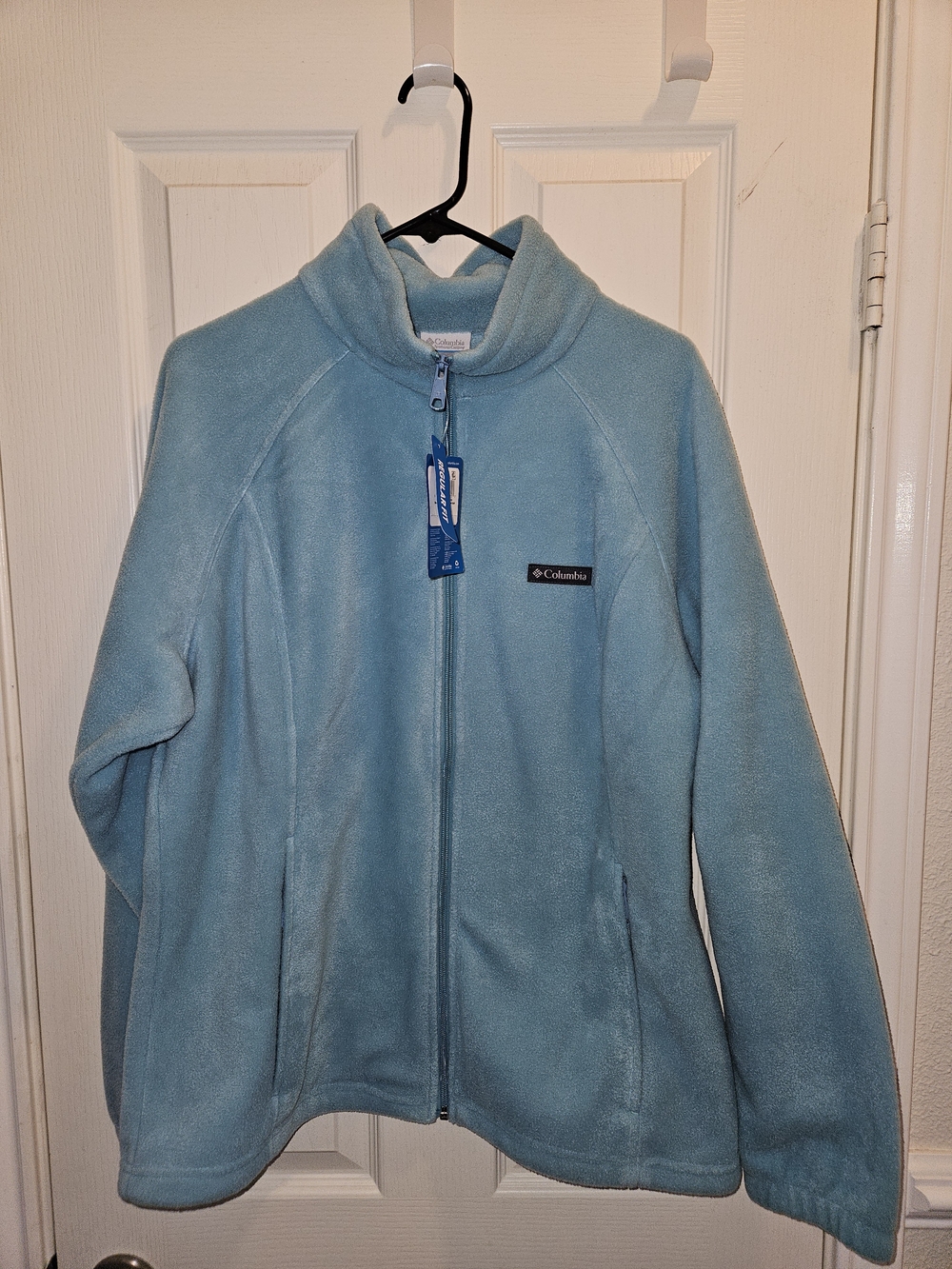 Columbia Light Blue Full-Zip Teddy Fleece Jacket